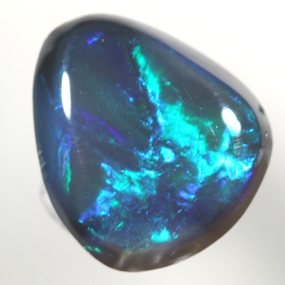 SOLID BLACK OPAL Bright golden green in a Flame pattern